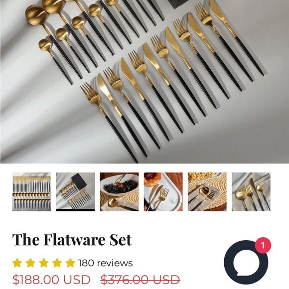 COPY - 24-Piece Gold Silverware Set Gold Utensils Set for 6, Gold Spoons luxury… - Picture 3 of 15